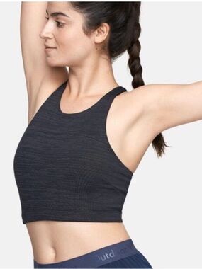Outdoor Voices Doing Things Sports Bra Gray Striped Racerback Size S Athleisure